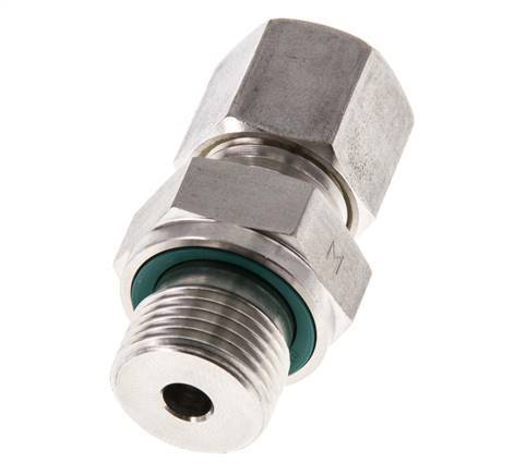 G 3/8'' Male x 8S Stainless steel Straight Compression Fitting with FKM Seal 630 Bar DIN 2353