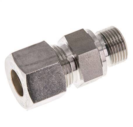 G 3/8'' Male x 12S Stainless steel Straight Compression Fitting with FKM Seal 630 Bar DIN 2353