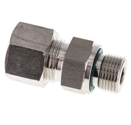 G 3/8'' Male x 12S Stainless steel Straight Compression Fitting with FKM Seal 630 Bar DIN 2353