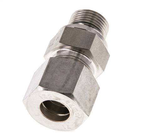 G 3/8'' Male x 12S Stainless steel Straight Compression Fitting with FKM Seal 630 Bar DIN 2353