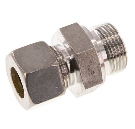 G 1'' Male x 20S Stainless steel Straight Compression Fitting with FKM Seal 400 Bar DIN 2353