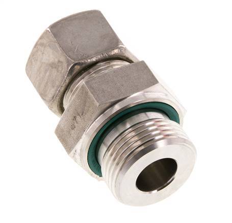 G 1'' Male x 20S Stainless steel Straight Compression Fitting with FKM Seal 400 Bar DIN 2353