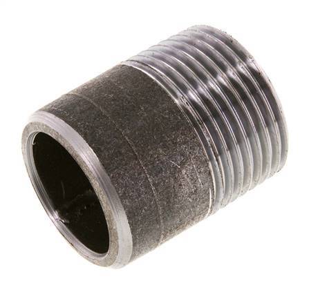 R 1'' Male x 33.7mm Steel Pipe Nipple with Welding End 50 Bar DIN 2982 - 40mm [2 Pieces]