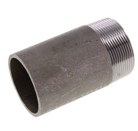 R 2'' Male x 60.3mm Steel Pipe Nipple with Welding End 50 Bar DIN 2982 - 100mm