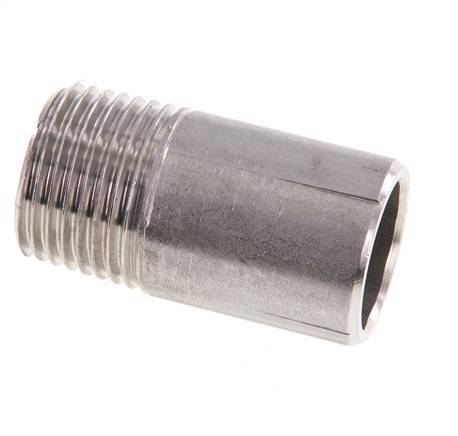 R 1/2'' Male x 21.3mm Stainless steel Pipe Nipple with Welding End 20 Bar DIN 2982 - 40mm
