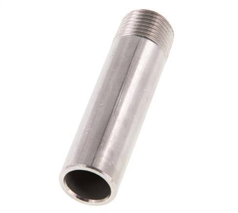 R 1/2'' Male x 21.3mm Stainless steel Pipe Nipple with Welding End 20 Bar DIN 2982 - 80mm
