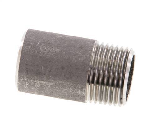 R 3/8'' Male x 17.2mm Stainless steel Pipe Nipple with Welding End 20 Bar DIN 2982 - 30mm [2 Pieces]