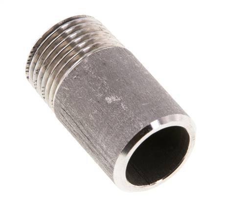 R 3/8'' Male x 17.2mm Stainless steel Pipe Nipple with Welding End 20 Bar DIN 2982 - 30mm [2 Pieces]