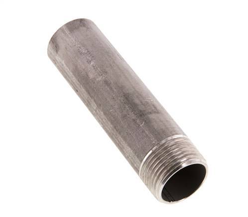 R 1'' Male x 33.7mm Stainless steel Pipe Nipple with Welding End 20 Bar DIN 2982 - 120mm