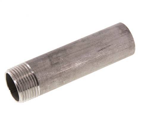 R 1'' Male x 33.7mm Stainless steel Pipe Nipple with Welding End 20 Bar DIN 2982 - 120mm