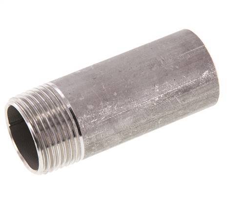 R 1'' Male x 33.7mm Stainless steel Pipe Nipple with Welding End 20 Bar DIN 2982 - 80mm
