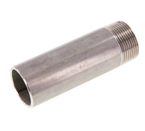 R 1 1/4'' Male x 42.4mm Stainless steel Pipe Nipple with Welding End 20 Bar DIN 2982 - 120mm