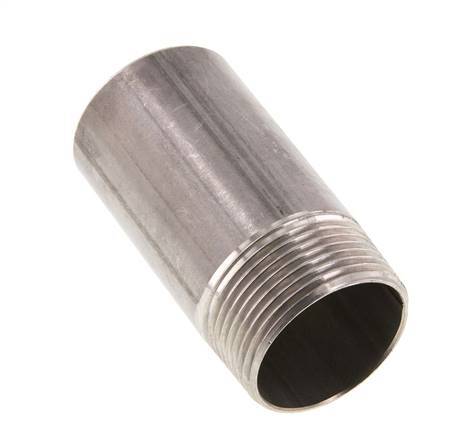 R 1 1/4'' Male x 42.4mm Stainless steel Pipe Nipple with Welding End 20 Bar DIN 2982 - 80mm
