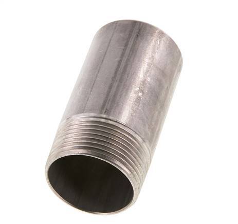 R 1 1/4'' Male x 42.4mm Stainless steel Pipe Nipple with Welding End 20 Bar DIN 2982 - 80mm