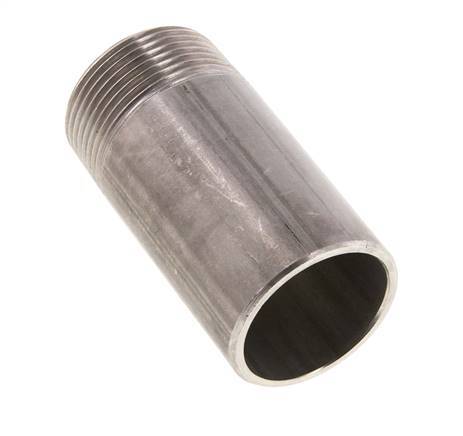 R 1 1/4'' Male x 42.4mm Stainless steel Pipe Nipple with Welding End 20 Bar DIN 2982 - 80mm
