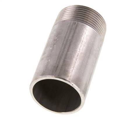 R 1 1/4'' Male x 42.4mm Stainless steel Pipe Nipple with Welding End 20 Bar DIN 2982 - 80mm