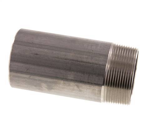 R 2'' Male x 60.3mm Stainless steel Pipe Nipple with Welding End 20 Bar DIN 2982 - 120mm