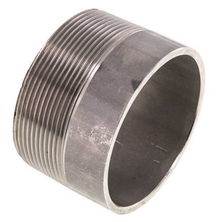 R 2 1/2'' Male x 76.1mm Stainless steel Pipe Nipple with Welding End 20 Bar DIN 2982 - 50mm