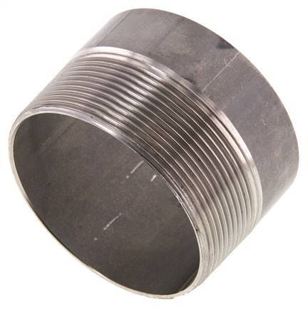 R 2 1/2'' Male x 76.1mm Stainless steel Pipe Nipple with Welding End 20 Bar DIN 2982 - 50mm
