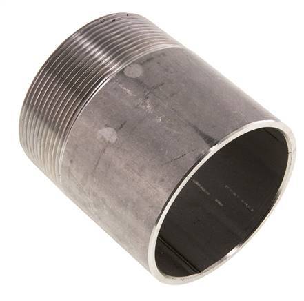 R 2 1/2'' Male x 76.1mm Stainless steel Pipe Nipple with Welding End 20 Bar DIN 2982 - 80mm