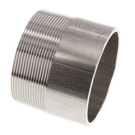 R 3'' Male x 88.9mm Stainless steel Pipe Nipple with Welding End 20 Bar DIN 2982 - 70mm
