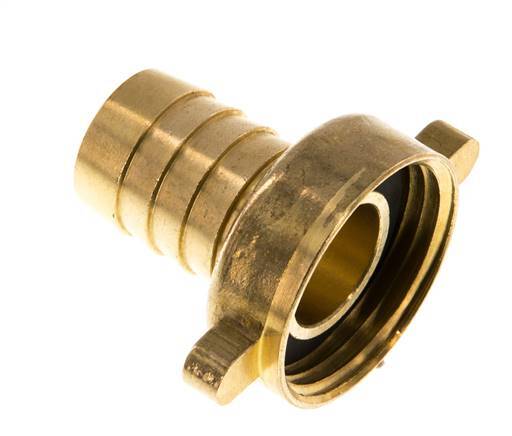 G 1'' x 19mm Brass Hose barb with NBR Seal and Wing Nut 16 Bar [2 Pieces]