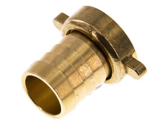 G 1'' x 25mm Brass Hose barb with NBR Seal and Wing Nut 16 Bar