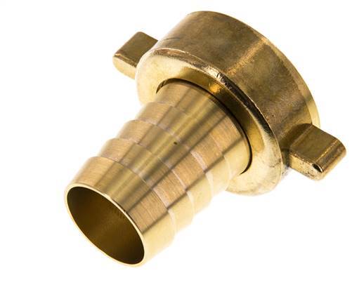 G 1 1/2'' x 32mm Brass Hose barb with NBR Seal and Wing Nut 16 Bar