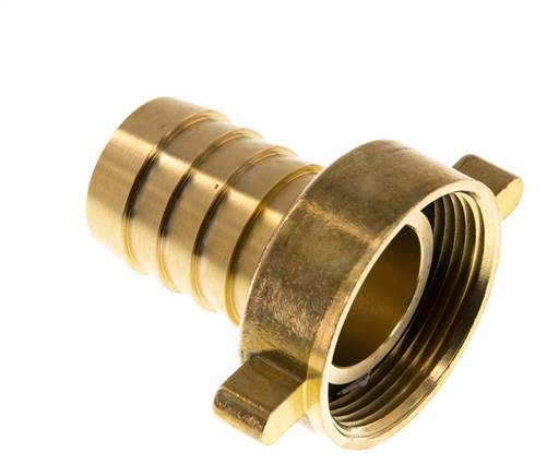 G 1 1/2'' x 32mm Brass Hose barb with NBR Seal and Wing Nut 16 Bar