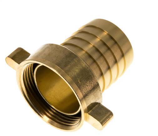 G 1 1/2'' x 38mm Brass Hose barb with NBR Seal and Wing Nut 16 Bar