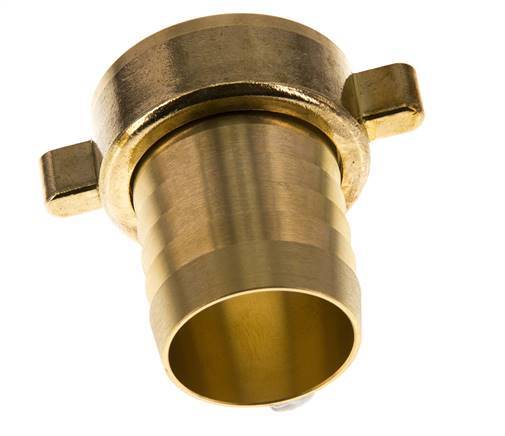 G 1 1/2'' x 38mm Brass Hose barb with NBR Seal and Wing Nut 16 Bar