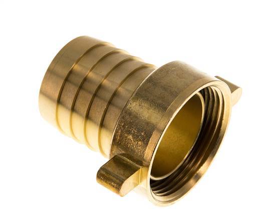 G 1 1/2'' x 38mm Brass Hose barb with NBR Seal and Wing Nut 16 Bar