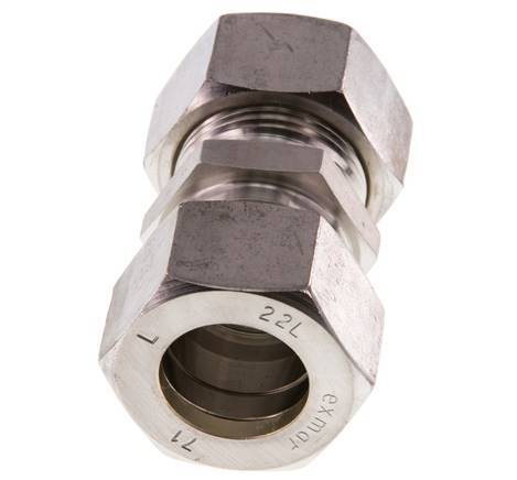 22L Stainless steel Straight Compression Fitting 160 Bar DIN 2353