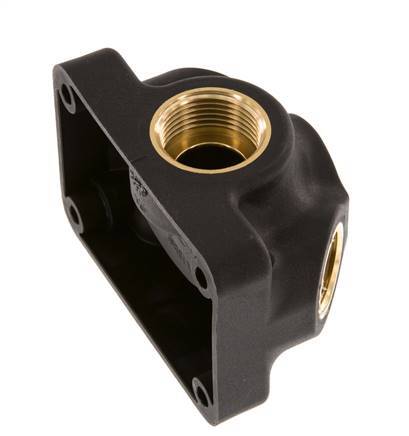 G 3/4'' x G 1/2'' Brass Wall Mounted 3-way Air Junction without through-hole 15 Bar