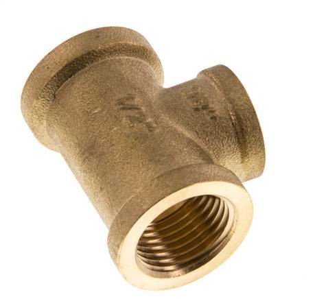 Rp 1/2'' x Rp 3/8'' Brass Tee 16 Bar