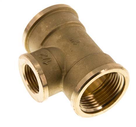 Rp 1'' x Rp 1/2'' Brass Tee 16 Bar