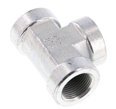 G 3/4'' Zinc plated Steel Tee 200 Bar - Hydraulic