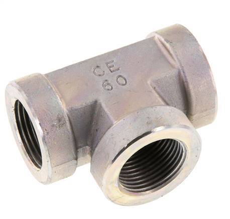 G 1'' Zinc plated Steel Tee 160 Bar - Hydraulic