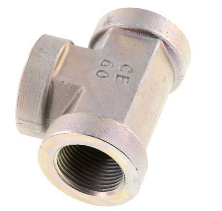 G 1'' Zinc plated Steel Tee 160 Bar - Hydraulic