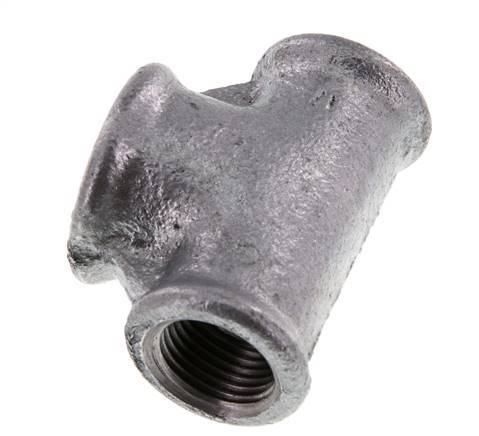 Rp 1/2'' x Rp 3/4'' Zinc plated Cast iron Tee 25 Bar