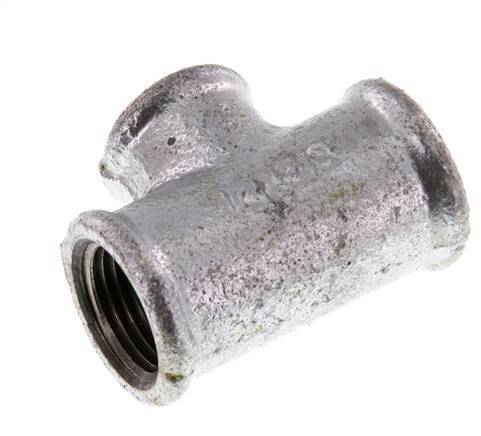Rp 1/2'' x Rp 3/8'' Zinc plated Cast iron Tee 25 Bar [2 Pieces]