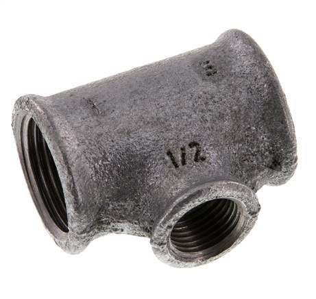 Rp 1'' x Rp 1/2'' Zinc plated Cast iron Tee 25 Bar [2 Pieces]
