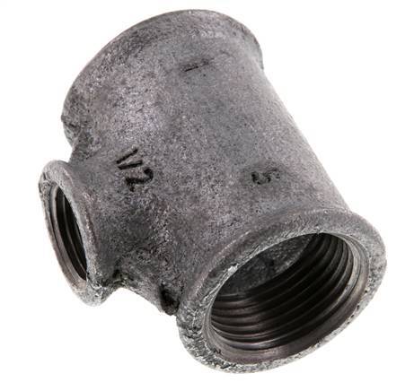 Rp 1'' x Rp 1/2'' Zinc plated Cast iron Tee 25 Bar [2 Pieces]