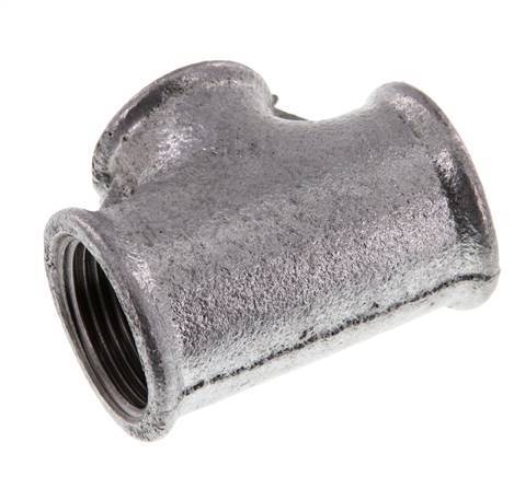 Rp 1'' x Rp 3/4'' Zinc plated Cast iron Tee 25 Bar [2 Pieces]