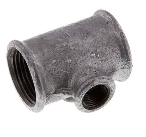 Rp 1'' x Rp 3/8'' Zinc plated Cast iron Tee 25 Bar