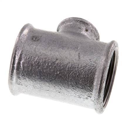 Rp 1 1/2'' x Rp 3/4'' Zinc plated Cast iron Tee 25 Bar