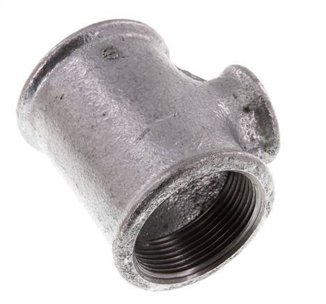 Rp 1 1/2'' x Rp 3/4'' Zinc plated Cast iron Tee 25 Bar