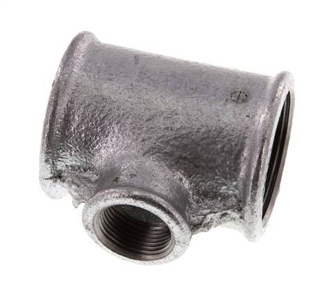 Rp 1 1/2'' x Rp 3/4'' Zinc plated Cast iron Tee 25 Bar