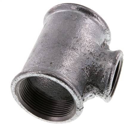 Rp 1 1/2'' x Rp 1'' Zinc plated Cast iron Tee 25 Bar