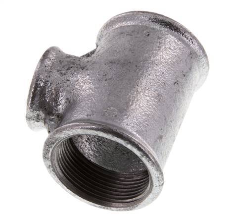 Rp 1 1/2'' x Rp 1'' Zinc plated Cast iron Tee 25 Bar